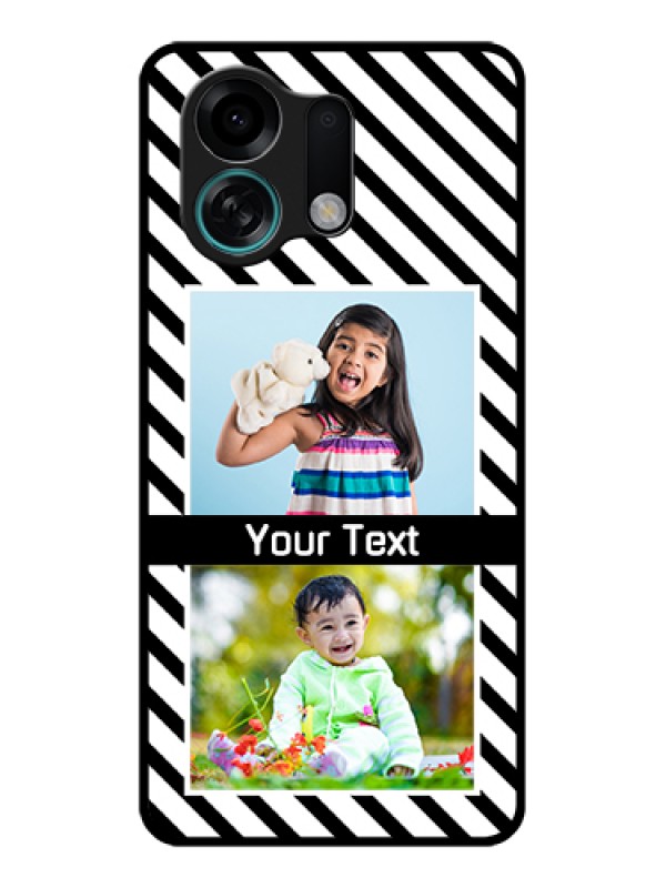 Custom Oppo K13 Turbo Pro 5G Custom Glass Phone Case - Black And White Stripes Design