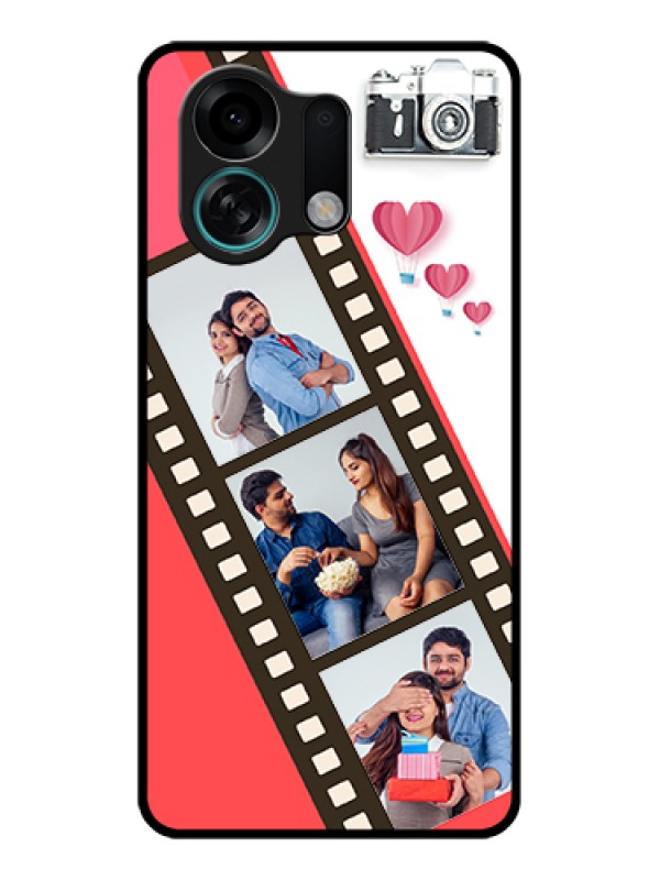 Custom Oppo K13 Turbo Pro 5G Custom Glass Phone Case - 3 Image Holder With Film Reel