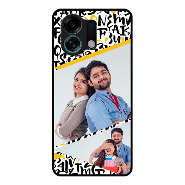 Oppo K13 Turbo Pro 5G Custom Glass Phone Case - Letters Pattern Design
