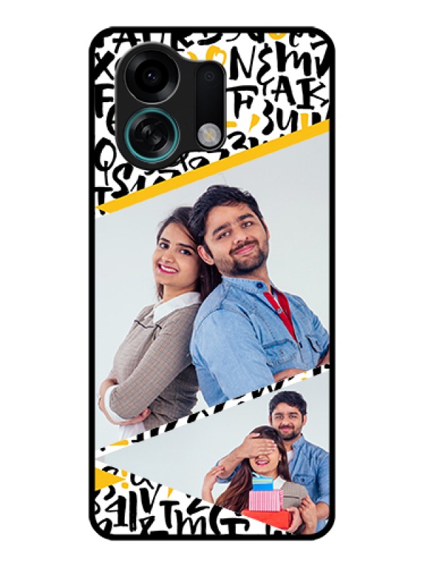 Custom Oppo K13 Turbo Pro 5G Custom Glass Phone Case - Letters Pattern Design