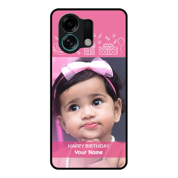 Oppo K13 Turbo Pro 5G Custom Glass Phone Case - With Birthday Line Art Design Oppo K13 Turbo Pro 5G Custom Glass Phone Case - With Birthday Line Art Design