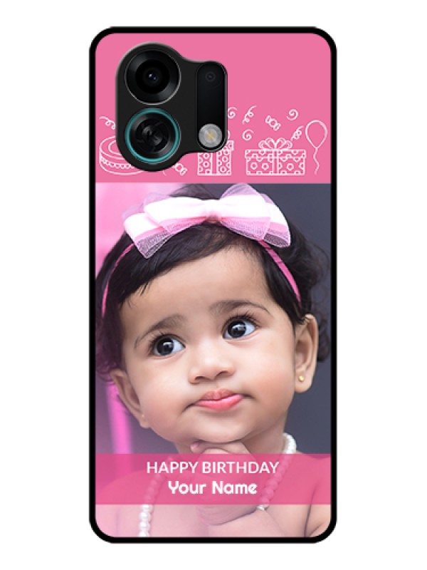 Custom Oppo K13 Turbo Pro 5G Custom Glass Phone Case - With Birthday Line Art Design