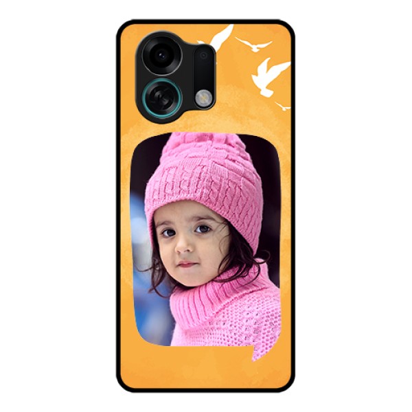 Oppo K13 Turbo Pro 5G Custom Glass Phone Case - Water Color Design With Bird Icons Oppo K13 Turbo Pro 5G Custom Glass Phone Case - Water Color Design With Bird Icons