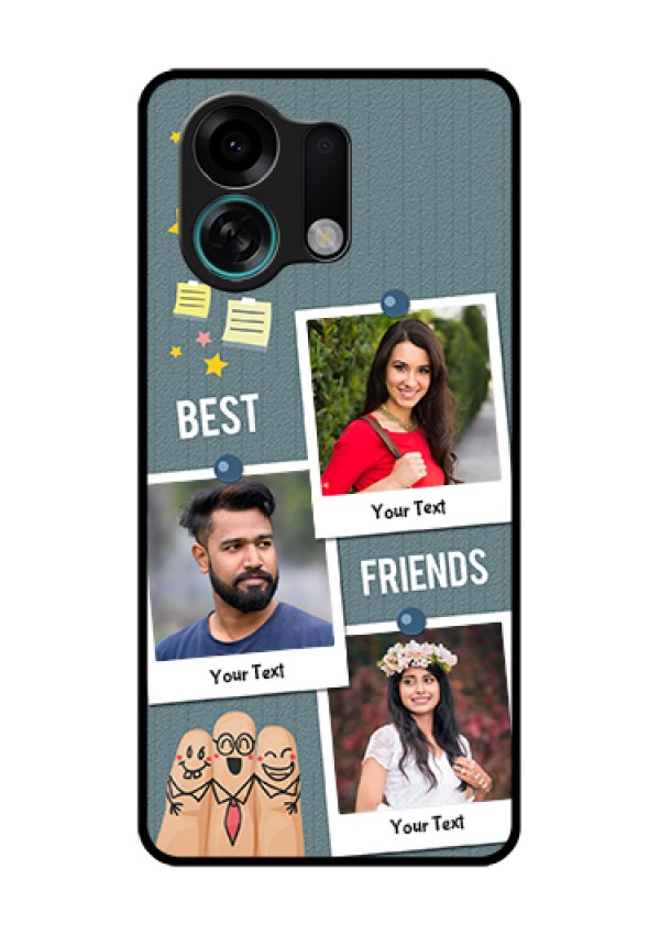Oppo K13 Turbo Pro 5G Custom Glass Phone Case - Sticky Frames And Friendship Design