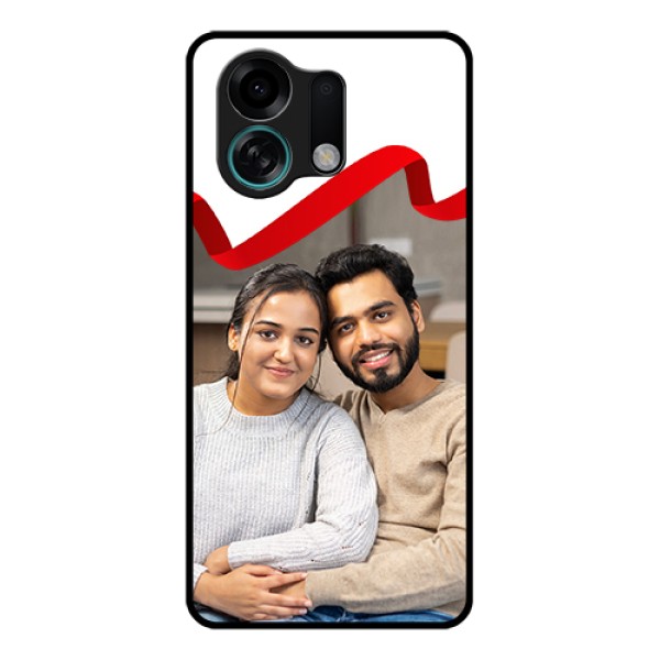 Oppo K13 Turbo Pro 5G Custom Glass Phone Case - Red Ribbon Frame Design