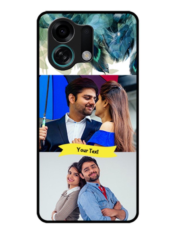 Custom Oppo K13 Turbo Pro 5G Custom Glass Phone Case - Image With Boho Peacock Feather Design