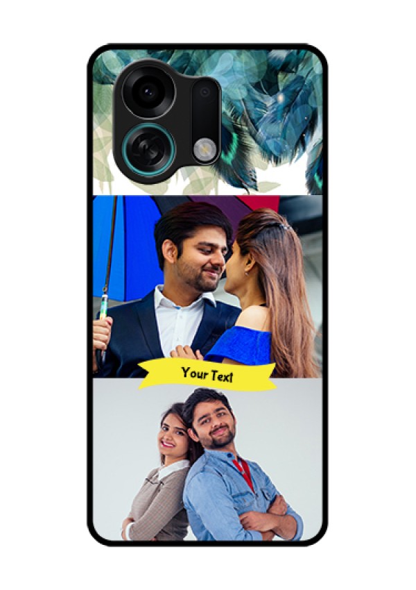 Oppo K13 Turbo Pro 5G Custom Glass Phone Case - Image With Boho Peacock Feather Design