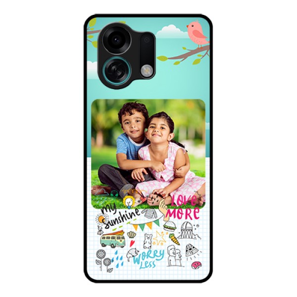 Oppo K13 Turbo Pro 5G Custom Glass Phone Case - Doodle Love Design