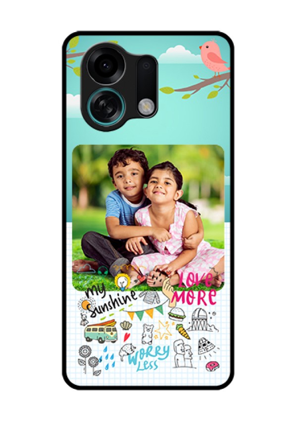 Oppo K13 Turbo Pro 5G Custom Glass Phone Case - Doodle Love Design