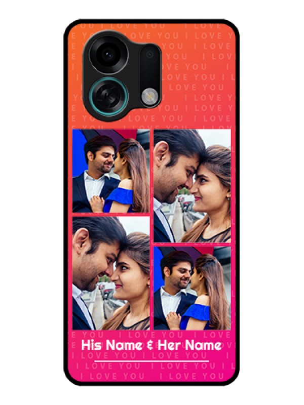 Custom Oppo K13 Turbo Pro 5G Custom Glass Phone Case - I Love You Pink Design