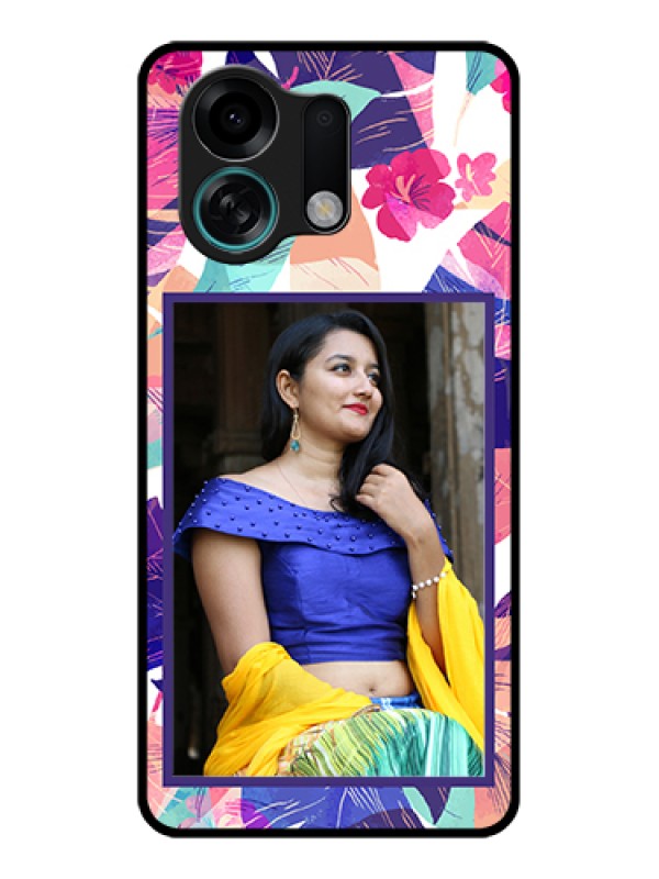 Custom Oppo K13 Turbo Pro 5G Custom Glass Phone Case - Abstract Floral Design