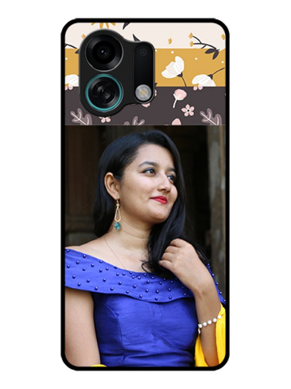 Custom Oppo K13 Turbo Pro 5G Custom Glass Phone Case - Stylish Floral Design