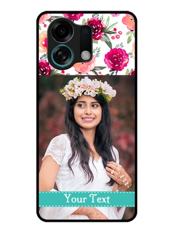 Custom Oppo K13 Turbo Pro 5G Custom Glass Phone Case - Water Colors Floral Design