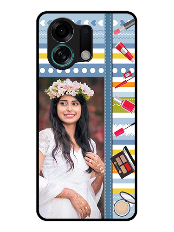 Custom Oppo K13 Turbo Pro 5G Custom Glass Phone Case - Makeup Icons Design