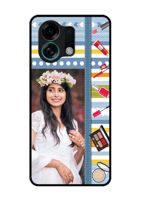 Oppo K13 Turbo Pro 5G Custom Glass Phone Case - Makeup Icons Design