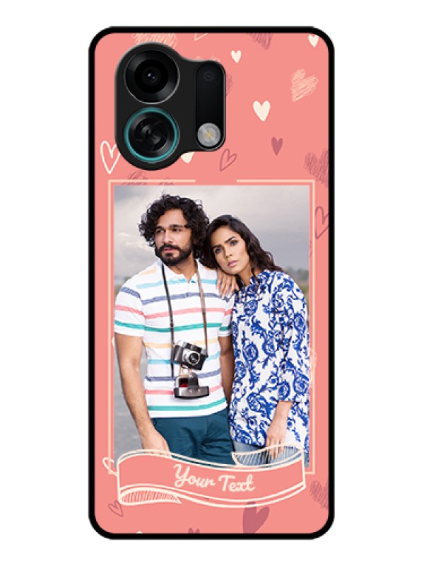 Custom Oppo K13 Turbo Pro 5G Custom Glass Phone Case - Love Doodle Art Design