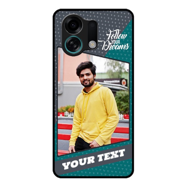 Oppo K13 Turbo Pro 5G Custom Glass Phone Case - Background Pattern Design With Quote