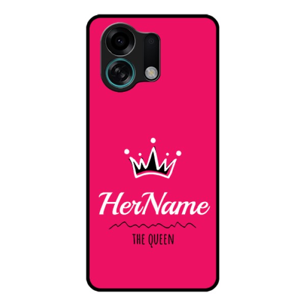 Oppo K13 Turbo Pro 5G Custom Glass Phone Case - Queen With Name Design Oppo K13 Turbo Pro 5G Custom Glass Phone Case - Queen With Name Design