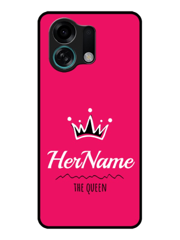 Custom Oppo K13 Turbo Pro 5G Custom Glass Phone Case - Queen With Name Design
