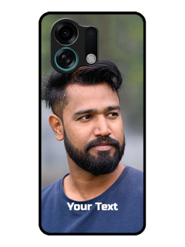 Custom Oppo K13 Turbo Pro 5G Custom Glass Phone Case - Photo With Text Design