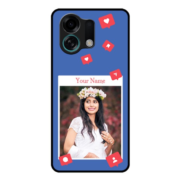 Oppo K13 Turbo Pro 5G Custom Glass Phone Case - Like Share And Comment Design