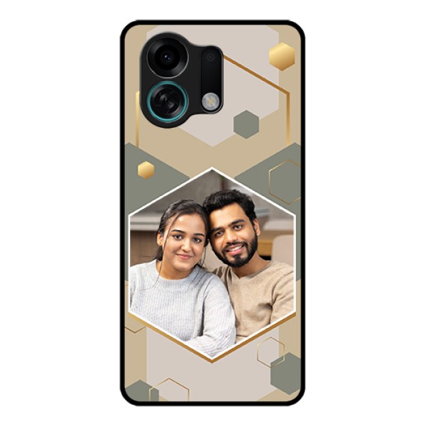 Oppo K13 Turbo Pro 5G Custom Glass Phone Case - Stylish Hexagon Pattern Design Oppo K13 Turbo Pro 5G Custom Glass Phone Case - Stylish Hexagon Pattern Design