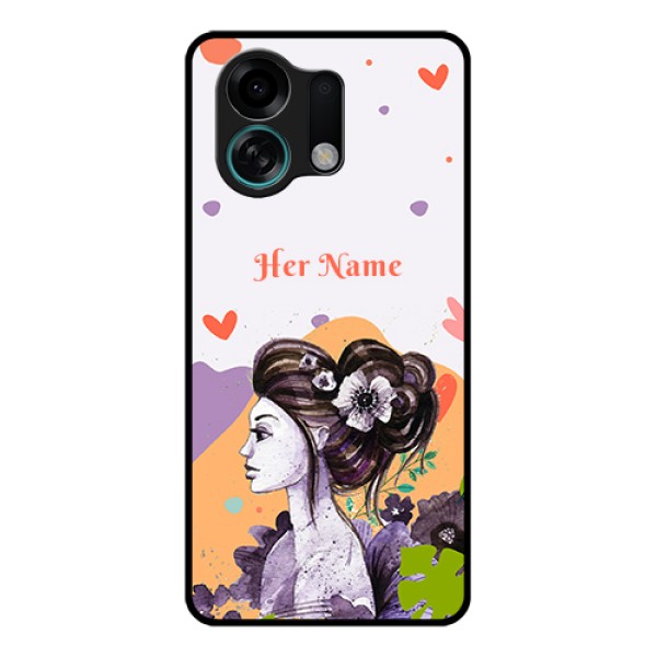 Oppo K13 Turbo Pro 5G Custom Glass Phone Case - Woman And Nature Design