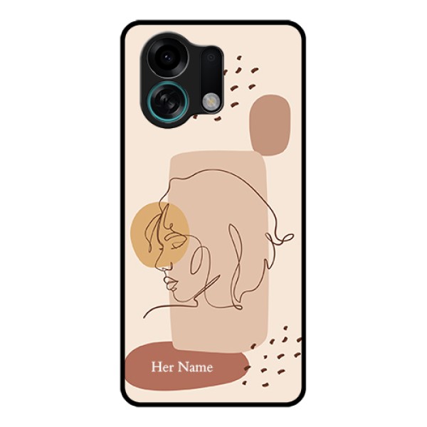 Oppo K13 Turbo Pro 5G Custom Glass Phone Case - Calm Woman Line Art Design Oppo K13 Turbo Pro 5G Custom Glass Phone Case - Calm Woman Line Art Design