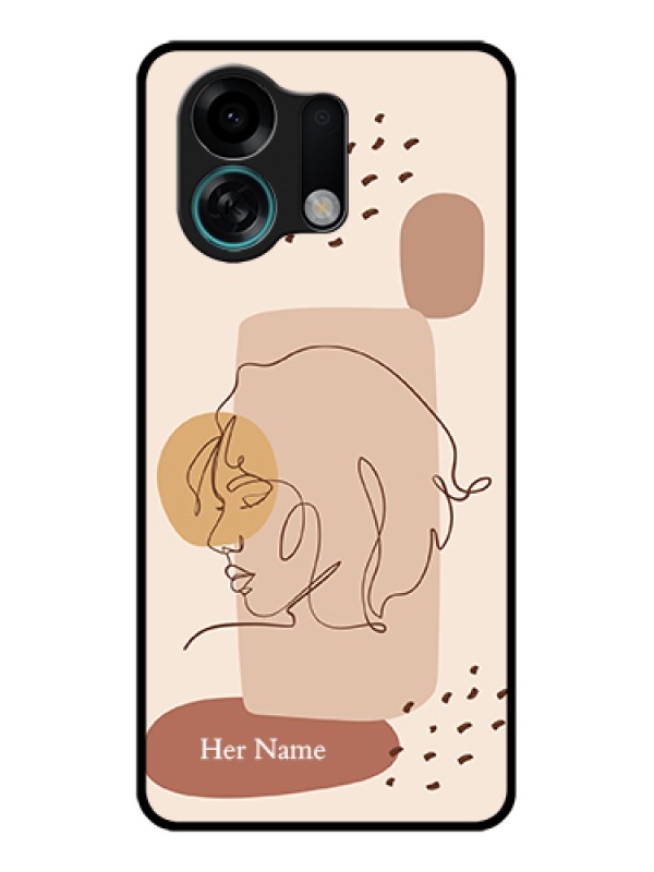 Custom Oppo K13 Turbo Pro 5G Custom Glass Phone Case - Calm Woman Line Art Design