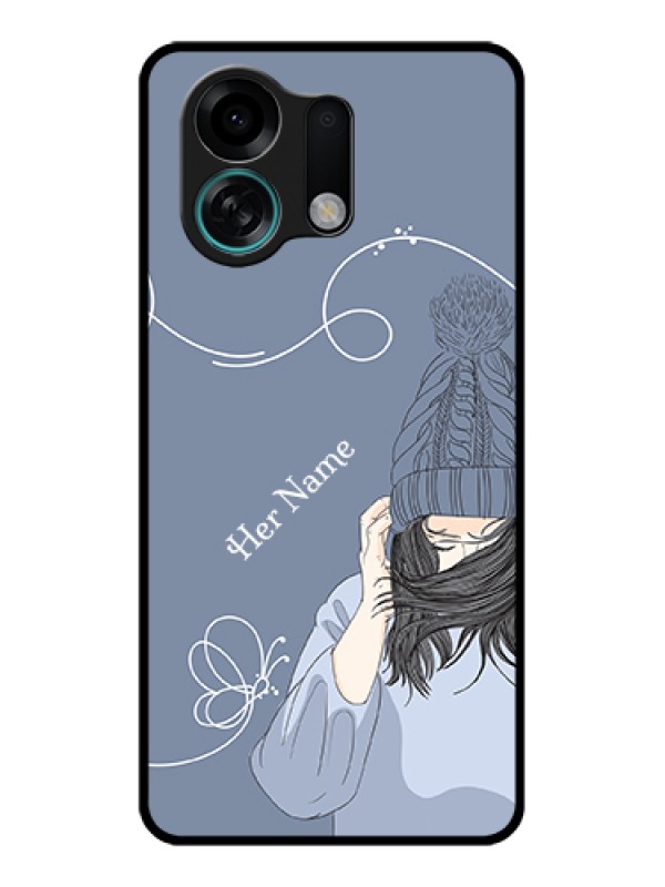 Custom Oppo K13 Turbo Pro 5G Custom Glass Phone Case - Girl In Winter Outfit Design