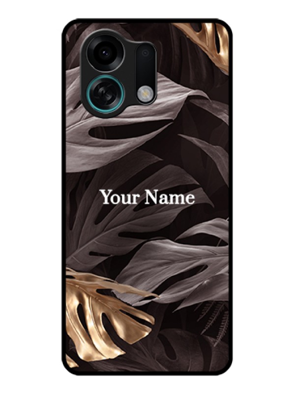 Custom Oppo K13 Turbo Pro 5G Custom Glass Phone Case - Wild Leaves Digital Paint Design