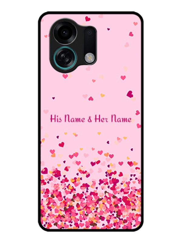 Custom Oppo K13 Turbo Pro 5G Custom Glass Phone Case - Floating Hearts Design