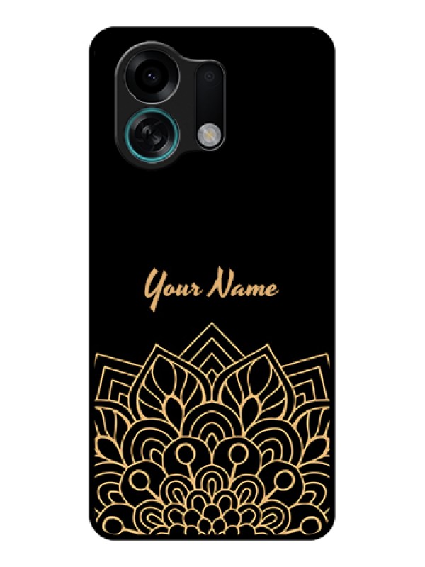 Custom Oppo K13 Turbo Pro 5G Custom Glass Phone Case - Golden Mandala Design