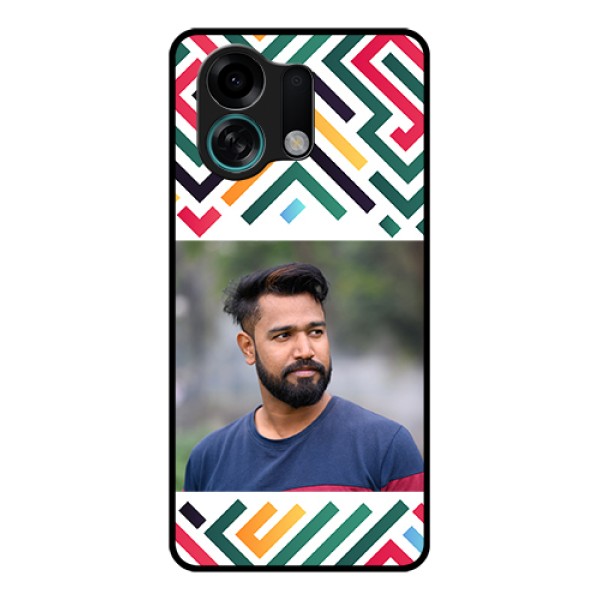 Oppo K13 Turbo Pro 5G Custom Glass Phone Case - Colorful Maze Pattern Design Oppo K13 Turbo Pro 5G Custom Glass Phone Case - Colorful Maze Pattern Design