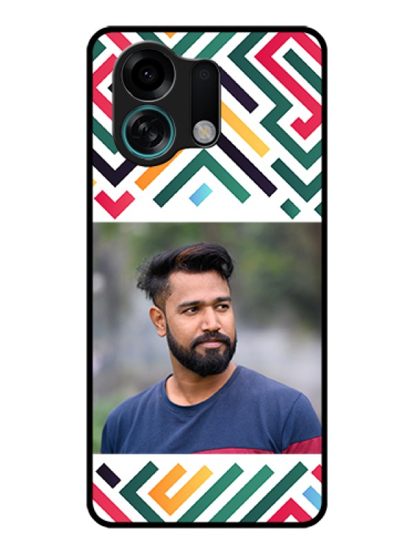 Custom Oppo K13 Turbo Pro 5G Custom Glass Phone Case - Colorful Maze Pattern Design