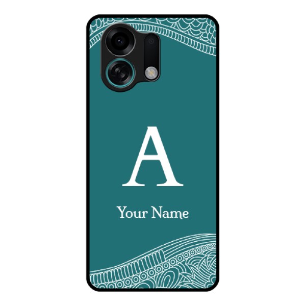 Oppo K13 Turbo Pro 5G Custom Glass Phone Case - Line Art Pattern With Custom Name Design