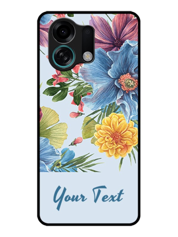 Custom Oppo K13 Turbo Pro 5G Custom Glass Phone Case - Stunning Watercolored Flowers Painting Design
