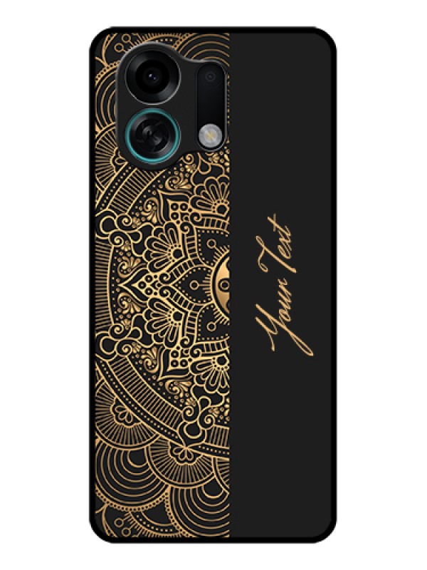 Custom Oppo K13 Turbo Pro 5G Custom Glass Phone Case - Mandala Art With Custom Text Design