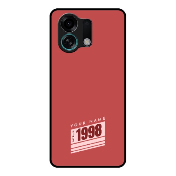 Oppo K13 Turbo Pro 5G Custom Glass Phone Case - Red Custom Year Of Birth Design Oppo K13 Turbo Pro 5G Custom Glass Phone Case - Red Custom Year Of Birth Design