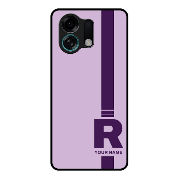 Oppo K13 Turbo Pro 5G Custom Glass Phone Case - Simple Dual Tone Stripe With Name Design