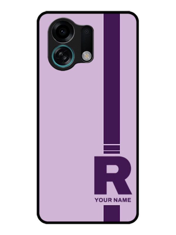 Custom Oppo K13 Turbo Pro 5G Custom Glass Phone Case - Simple Dual Tone Stripe With Name Design