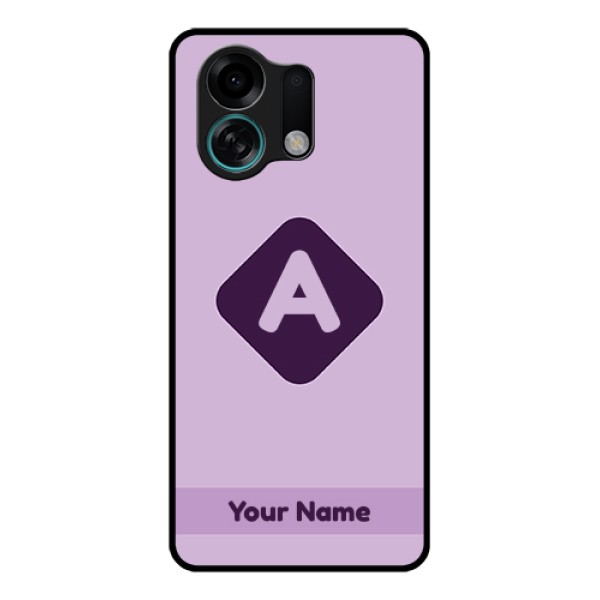 Oppo K13 Turbo Pro 5G Custom Glass Phone Case - Custom Letter In Curved Badge Design