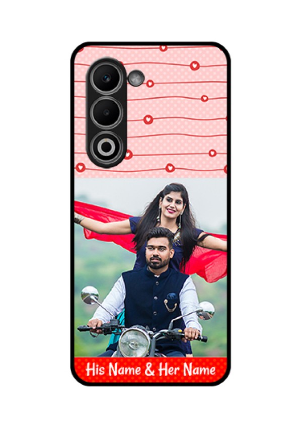 Oppo K13x 5G Custom Glass Phone Case - Red Pattern Case Design