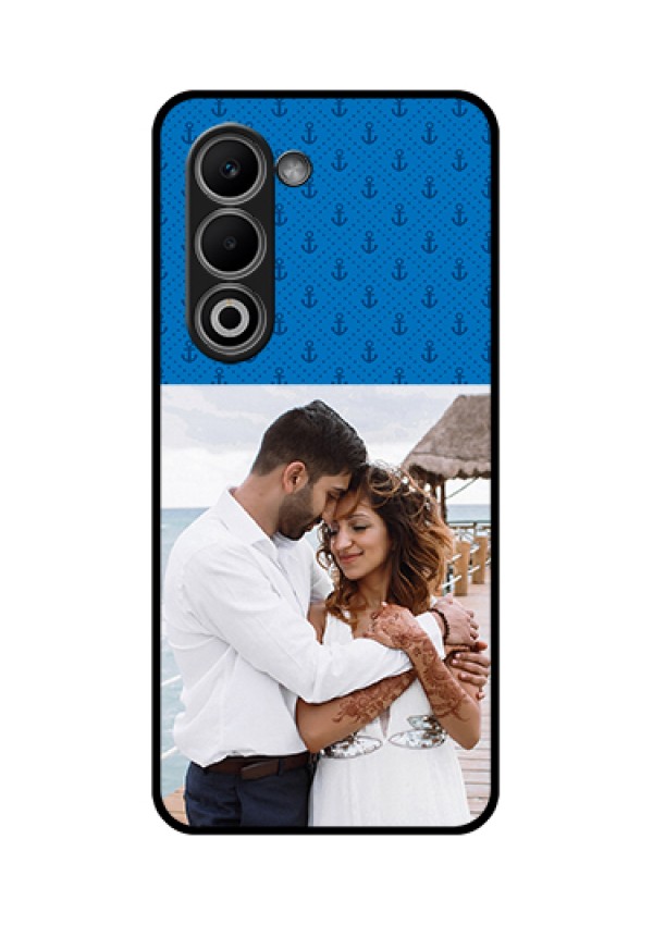 Oppo K13x 5G Custom Glass Phone Case - Blue Anchors Design