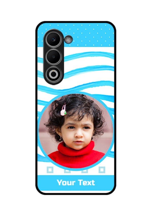 Oppo K13x 5G Custom Glass Phone Case - Simple Blue Case Design