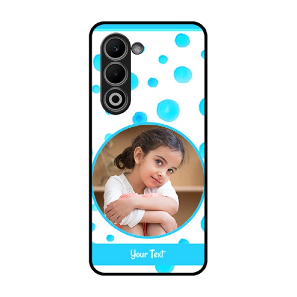 Oppo K13x 5G Custom Glass Phone Case - Blue Bubbles Pattern Design