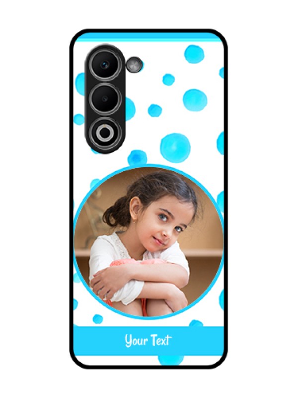 Custom Oppo K13x 5G Custom Glass Phone Case - Blue Bubbles Pattern Design