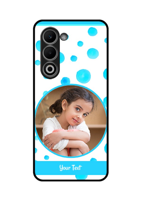 Oppo K13x 5G Custom Glass Phone Case - Blue Bubbles Pattern Design