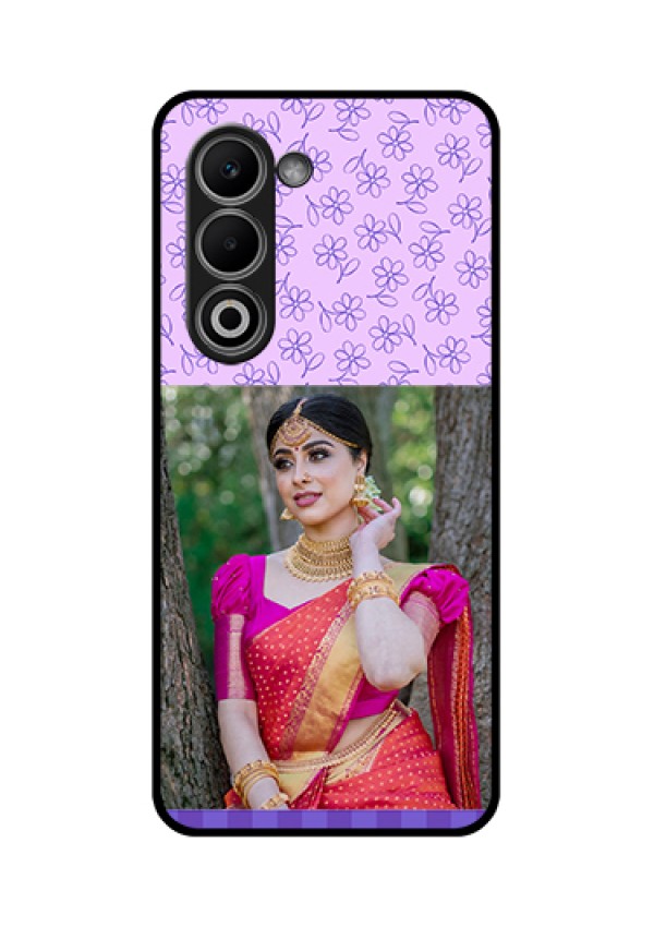 Oppo K13x 5G Custom Glass Phone Case - Purple Floral Design
