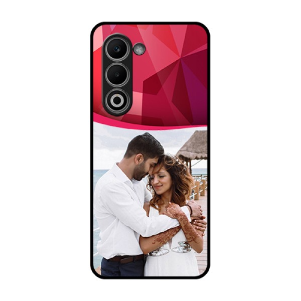 Oppo K13x 5G Custom Glass Phone Case - Red Abstract Design